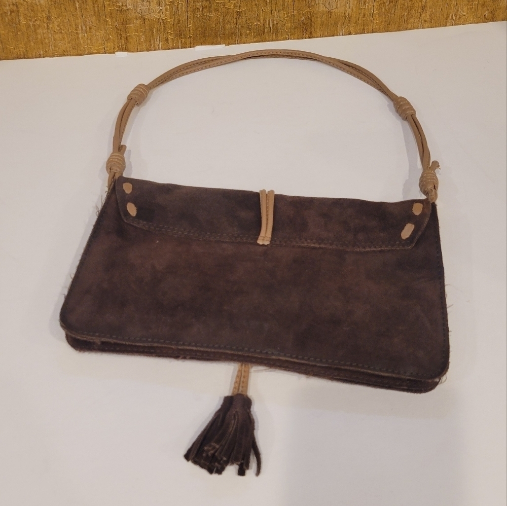 Y2K Maxima Wilsons Leather Suede Brown   Leather Stitching Shoulder Bag - Picture 5 of 9